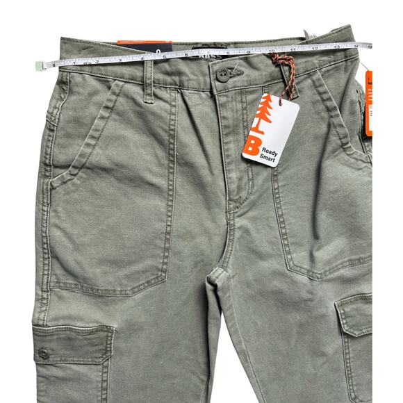 BASS OUTDOOR Women's High-Rise Canvas Cargo Pants NWT LICHEN GREEN SIZE 0 - Picture 9 of 11